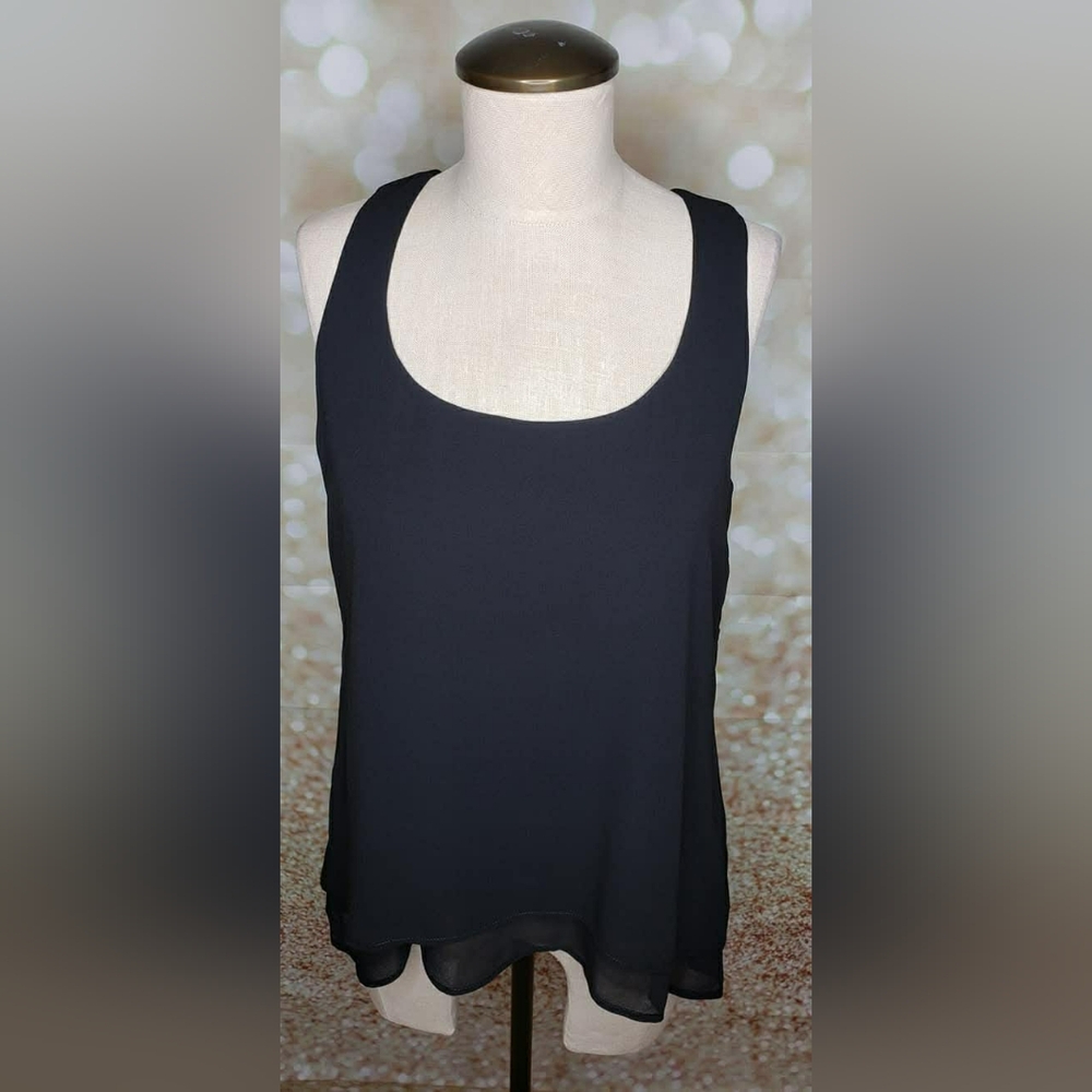 White House Black Market Black Overlay Tank